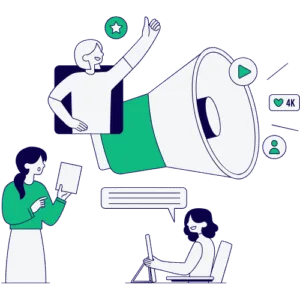 Marketing graphic Social media illustration