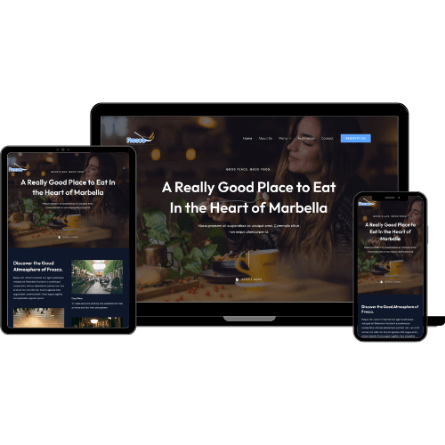 Mockup of restaurant website