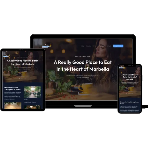 Mockup of restaurant website