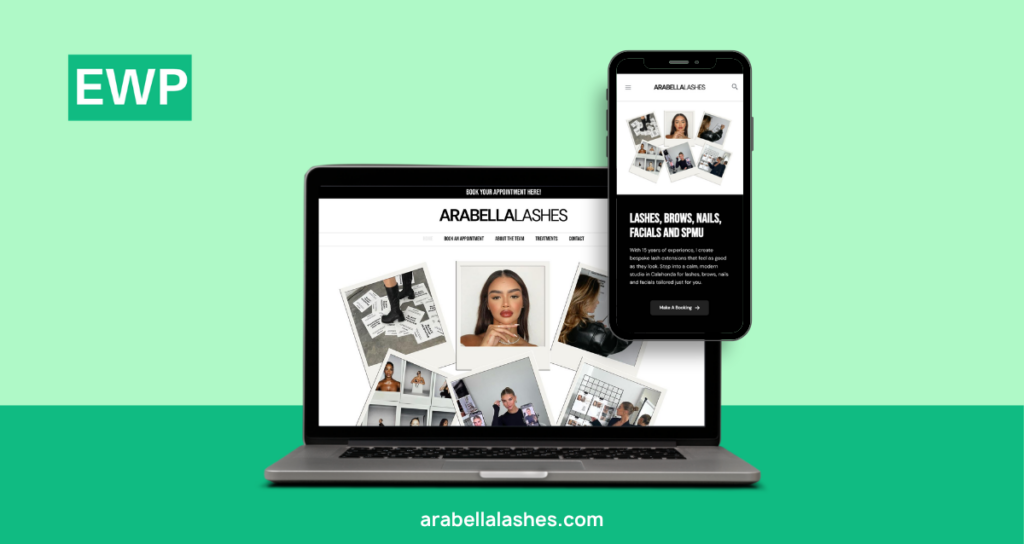 Preview of Arabella Lashes' new website