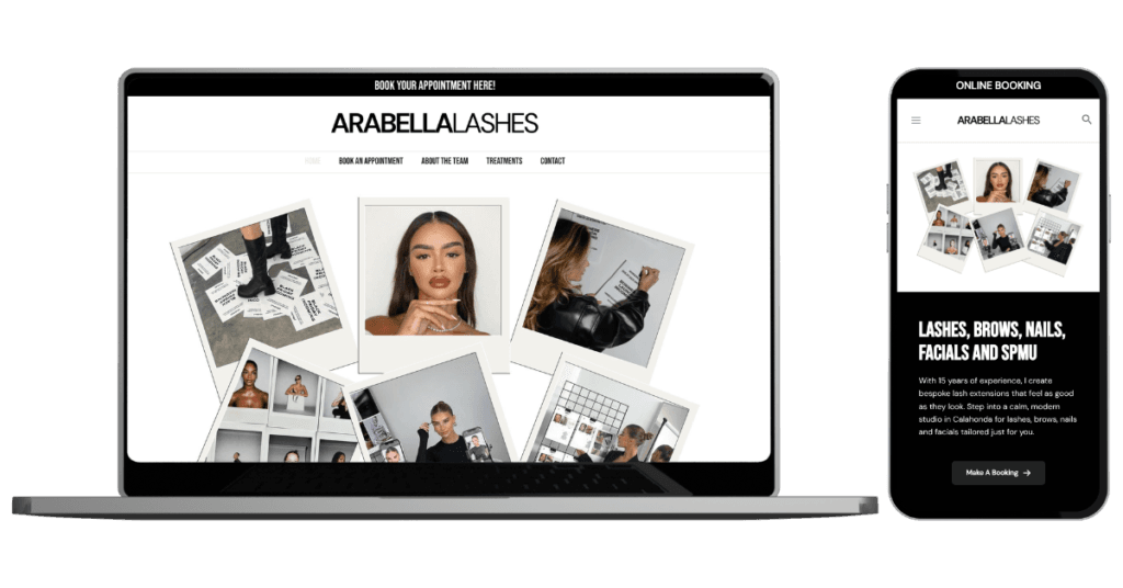 Preview of Arabella Lashes' new website