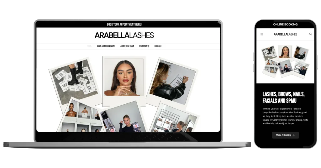 Preview of Arabella Lashes' new website