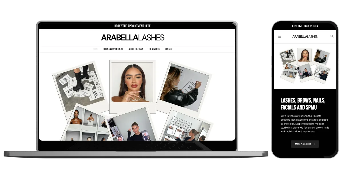 Preview of Arabella Lashes' new website