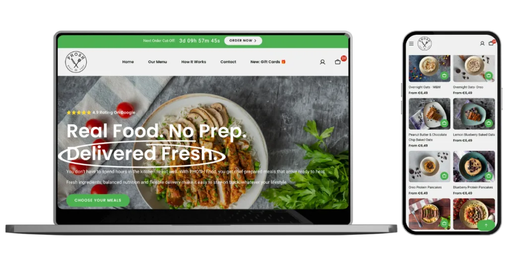 Preview of the Phosh Food webshop