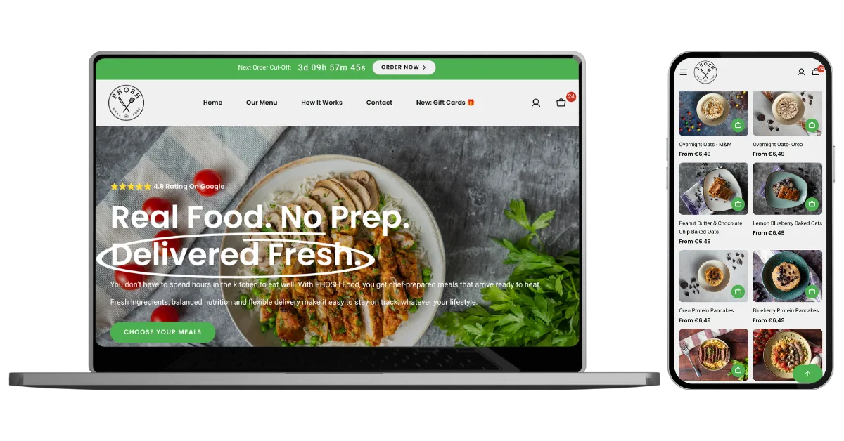 Preview of the Phosh Food webshop