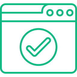 browser-check Illustration of a website in a browser window with a checkmark