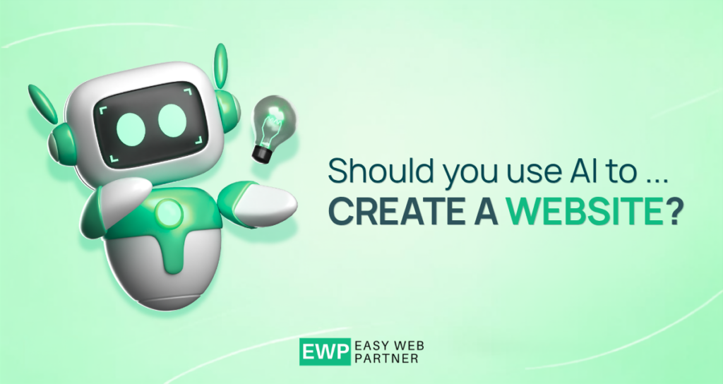 Graphic for the article "Should you use AI to create a website"