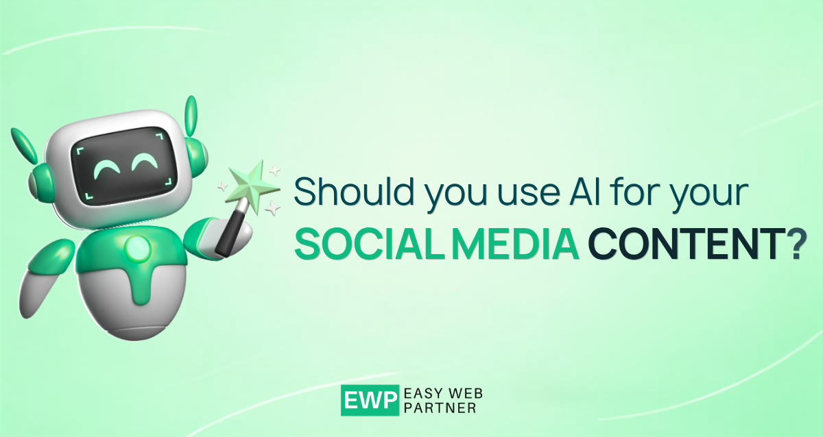 Graphic for the article "Should you use AI for your social media content?"